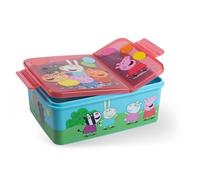 p:os Peppa Pig - Boîte à déjeuner pour enfants, avec compartiments, anti-fuite, pour la maternelle et l'école - Pour filles et garçons - Bleu