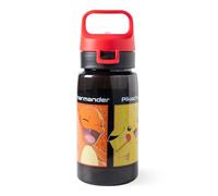 p:os Pokémon Gourde pour enfant 500 ml, anti-fuite, petite bouteille avec Pikachu, Charmander et Bisasam, pour filles et garçons, idéale pour les déplacements, noire