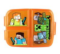 p:os POS P:os 33168 Boîte à Sandwich, pour garçons et Filles, avec Motif Minecraft, Comprend 3 Compartiments avec Fermeture à Clip, Dimensions : Environ 14 x 18,5 x 5,5 cm, sans BPA ni phtalates