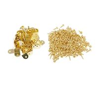 P Prettyia 100pcs Équerre Angle 12x12 mm Support Équerre 90 Degré Équerre de Fixation Équerre Meubles avec Vis - Or