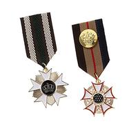 P Prettyia 2 Pièces Vintage Stripe Fabric Union Soviétique Russie Badge Médaille Étoile Militaire Uniforme Broche