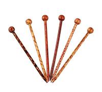 P Prettyia 6pcs Femmes Pique à Cheveux Chignon en Bois de Santal Bâton de Cheveux de Robe Chinoise Soirée Banqeut 13 cm