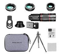 P Prettyia Objectif zoom HD 28X avec trépied Télescopique pour iPhone Samsung Smartphones Chasse Camping Sport