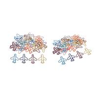 P Prettyia Pack 60 Trombones d'avion, Accessoires De Bureau Drôles De Trombones pour Femmes, Fournitures De Bureau Mignons, Cadeau De Bureau