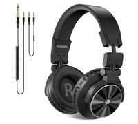 P PUPGSIS Casque de studio M20 Pro avec pilotes de 50 mm, casque de moniteur DJ professionnel 32Ω pour enregistrement/mixage, double cordons amovibles (3000 mm + 1200 mm), sensibilité 98 dB, 20 Hz à