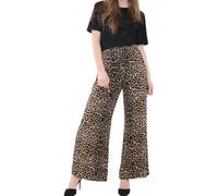 P&R DANCEWEAR LTD Pantalon évasé/palazzo large élastique pour femme - Grande taille - Multi-usage - Tenue décontractée ou de fête, léopard, 48-50