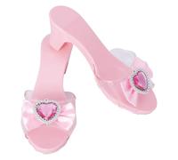 P’TIT CLOWN - 10035 - Chaussures de Princesse Enfant - Mules à Talons Filles 5 cm - Accessoire Tenue Robe de Princesse - Pour Déguisement Carnaval, Anniversaire, Noël, Nouvel An - Taille Unique - Rose