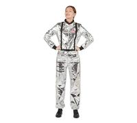 P’TIT CLOWN - 21109 - Déguisement Astronaute Femme - Costume pour Adulte - Parfait pour Carnaval, Fêtes Costumées et Évènements à Thème - Confortable et Réaliste - Polyester - Gris - Taille L/XL