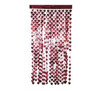 P’TIT Clown - 22652 - Rideau Lamé Cœurs Rouges - Déco à Suspendre - Accessoire Romantique Idéal pour Décoration Saint Valentin, Fiançailles, Mariage - 200x100 cm
