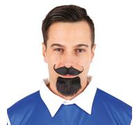 P’TIT Clown - 22705 - Barbe et Moustache de Déguisement Mousquetaire - Adhésives - Facile à Coller - Accessoire Costume Carnaval, Halloween, Cosplay, Film, Spectacle, Fêtes Costumées - Noir