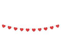 P’TIT Clown - 23268 - Guirlande Cœur Rouge - Déco à Suspendre - Accessoire Romantique Idéal pour Décoration Saint Valentin, Fiançailles, Mariage - Papier - 3 m