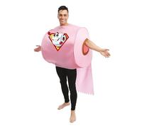 P’TIT CLOWN - 23393 - Déguisement Adulte "Super PQ" - Costume Rouleau de Papier Toilette Unisexe - Tunique Décalé - Pour EVG, EVJF, Carnaval, Halloween, Fête Costumée - Polyester -Taille Unique - Rose