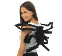 P’TIT Clown - 23639 - Grande Araignée à Porter sur Le Dos - Accessoire Déguisement Halloween Effrayant - Style Gothique - Idéal Costume Monstre, Sorcier, Créature - H. 40 cm × L. 30 cm