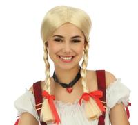 P’TIT Clown - 23849 - Perruque Bavaroise - Blonde, Tressée - Cheveux Synthétiques - Accessoire Déguisement Oktoberfest, Fête de la Bière, Carnaval