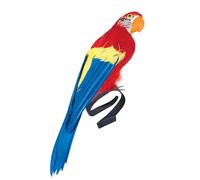 P’TIT Clown - 23897 - Perroquet Pirate avec Plumes Multicolores - Accessoire Déguisement Carnaval, Halloween, Cosplay, Fête à Thème - Hauteur 46 cm