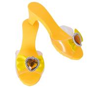 P’TIT Clown - 24568 - Chaussures de Princesse Enfant - Mules à Talons Filles 5 cm - Accessoire Tenue Robe de Princesse - Déguisement Carnaval, Anniversaire, Noël, Nouvel an - Taille Unique - Jaune