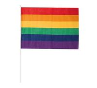 P’TIT CLOWN - 29736 - Drapeau Arc-en-Ciel 30x40 cm avec Hampe - Accessoire Pride, Marche des Libertés, Défilé, Fête à Thème