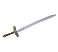 P’TIT Clown - 32566 - Fausse Épée de Chevalier en Plastique - Accessoire Déguisement Enfant Carnaval, Halloween, Cosplay, Jeux de Rôle - 86 cm - Argent, Or