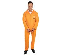 P’TIT CLOWN - 66914 - Déguisement Prisonnier Américain - Costume pour Adulte - Parfait pour Carnaval, Fêtes Costumées et Évènements à Thème - Polyester - Taille S/M - Menottes non incluses