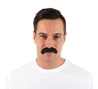 P’TIT Clown - 89026 - Moustache de Déguisement Années 1960 - Fausse Moustache Adhésive - Facile à Coller - Accessoire Costume Carnaval, Halloween, Cosplay, Film, Spectacle, Fêtes Costumées - Noir