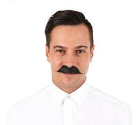 P’TIT Clown - 89042 - Moustache de Déguisement Gentleman - Fausse Moustache Adhésive - Facile à Coller - Accessoire Costume Carnaval, Halloween, Cosplay, Film, Spectacle, Fêtes Costumées - Noir