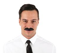 P’TIT Clown - 89044 - Moustache de Déguisement Dupont - Fausse Moustache Adhésive - Facile à Coller - Accessoire Costume Carnaval, Halloween, Cosplay, Film, Spectacle, Fêtes Costumées - Noir