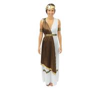 P’TIT CLOWN - 99669 - Déguisement Grecque, Costume Grec Femme - Greek Suit - Pour Carnaval, Fêtes à Thèmes, Soirée Costumée, Nouvel An, Halloween - Toge, Ceinture, Couronne, Bracelets - Adulte - S/M