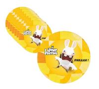 P’TIT CLOWN - Accessoires Décoration d’Anniversaire Enfant - Lapins Crétins™ - Licence Officielle - Assiettes, Gobelets, Serviettes, Confettis, Sachets, Cartes d’Invitation (Assiette x8)