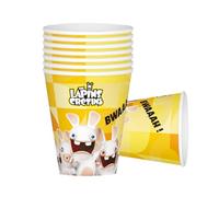 P’TIT CLOWN - Accessoires Décoration d’Anniversaire Enfant - Lapins Crétins™ - Licence Officielle - Assiettes, Gobelets, Serviettes, Confettis, Sachets, Cartes d’Invitation (Gobelet x8)