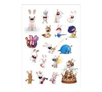 P’TIT CLOWN - Accessoires Décoration d’Anniversaire Enfant - Lapins Crétins™ - Licence Officielle - Assiettes, Gobelets, Serviettes, Confettis, Sachets, Cartes d’Invitation (Tatouages)