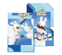 P’TIT CLOWN - Accessoires Décoration d’Anniversaire Enfant - Lapins Crétins™ - Licence Officielle - Assiettes, Gobelets, Serviettes, Confettis, Sachets, Cartes d’Invitation (Sachet x8)