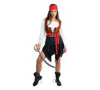 P’TIT CLOWN - Costume Pirate Femme - Déguisement pour Adulte - Parfait pour Carnaval, Fêtes Costumées et Évènements à Thème - Réaliste et Facile à Porter - Polyester (XS)