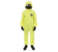 P’TIT CLOWN - Déguisement Chimiste Danger Biologique - Adulte, Unisexe - Parfait pour Carnaval, Halloween, Cosplay, Fêtes Costumées et Évènements à Thème - Polyester - Jaune