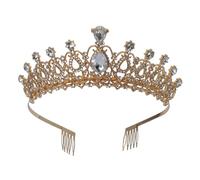 P’TIT CLOWN - Diadème Princesse Fantaisie - Accessoire de Déguisement Reine et Princesse - Carnaval, Halloween, Fête Costumée, Anniversaire - Métal (Or)