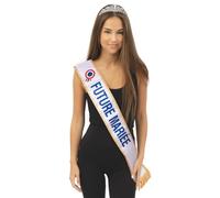 P’TIT Clown - Écharpe Satinée Événementielle - EVJF, Soirée Entre Amies, Fête à Thème, Déguisement Enterrement de Vie de Jeune Fille, Accessoire Festif, Anniversaire (Écharpe Future Mariée, 160 cm)