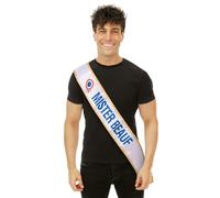 P’TIT Clown - Écharpe Satinée Événementielle - EVJG, Soirée Entre Amis, Fête à Thème, Déguisement Enterrement de Vie de Garçon, Accessoire Festif, Anniversaire (Écharpe Mister Beauf, 160 cm)