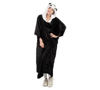 P’TIT CLOWN - Poncho Panda avec Capuche - Adulte - Parfait pour Carnaval, Pyjama Party, Fêtes Costumées et Évènements à Thème - Facile à Enfiler et Confortable - Polyester - Taille Unique