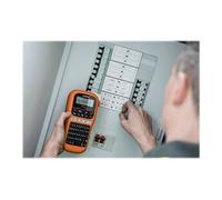 Brother P-Touch PT-E110VP - Étiqueteuse - Noir et blanc - transfert thermique - Rouleau (1,2 cm) - 180 dpi - jusqu'à 20 mm/sec - outil de coupe - impression par 2 lignes - noir, orange Blanc G