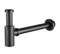 P Trap Évier de Cuisine, 1 1/4 Pouce en Laiton Rond Contemporain Bouteille P Siphon - Kit de Drainage des Déchets d'évier Lavabo Salle Bain Réglable, Drainage Mural en Mat