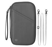 P TRAVEL · DESIGN Airtag Pochette à passeports familiale légère de Voyage avec Blocage RFID, étui étanche pour Homme et Femme, Gris, Classique