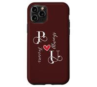 P & U Initiales de couple, mariage, anniversaire, Mr & Mrs Coque pour iPhone 11 Pro