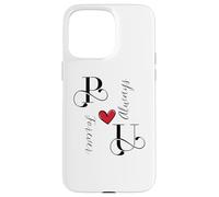P & U Initiales de couple, mariage, anniversaire, Mr & Mrs Coque pour iPhone 15 Pro Max