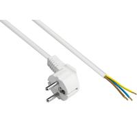 P0185-W020 Power Cable Type E+F (CEE 7/7 angled) with insulated ends and power cable 0.75 mm 2 m White