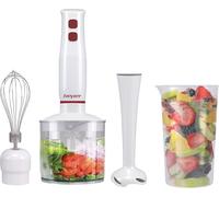 P102Fru200 Set De Mélangeurs À Immersion 4 En 1,400 W,Mixeur Hachoir 500 Ml,Fouet,Verre Gradué 700 Ml,Fonction Turbo,Blanc/Rouge