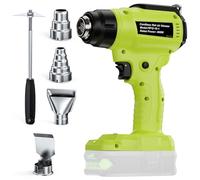 P108 Pistolet à Air Chaud Rechargeable pour Batterie Ryobi 18V One+ (sans Batterie) Pistolet à air chaud pour le soudage, le cintrage de tuyaux, le décapage, Pistolet à air chaud avec 4 Buses.