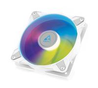 P12 PWM PST A-RGB-Ventilateur PC, Ventilateur de boîtier PWM de 120 mm optimisé pour la pression statique, Semi passif : 200-2000 rpm (0 rpm <5%), 5V 3 Pin ARGB LED-Blanc