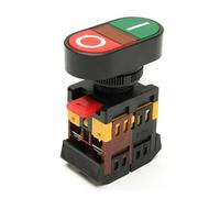 P188 22mm/25mm24V 36V 220V AC ON/OFF START STOP 1 NO NC 2 buttons APBB-22N Momentary double head Push Button Switch With LIGHT NWPNLXEA(AC 220V)