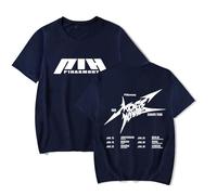 P1harmony Merch Most Wanted Europe Tour 2026 T-shirt tendance unisexe à manches courtes, bleu marine, S