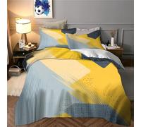 P1S9U7W5Y Parure Housse de Couette 3D Géométrique Moderne Jeune | Double（200x200cm）microfibre toucher doux fermeture éclair entretien facile couleurs durables lavable en machine déco chambre