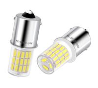 P21w 1156 Ba15s Led Ampoules 12V-24V 3w, Blanche 6000K, Petite Taille, Pour Véhicules, VR, remorque, (Éclairage intérieur et extérieur) Feu de Recul, feux de jour, Brouillard Arrière, Etc. (Lot de 2)
